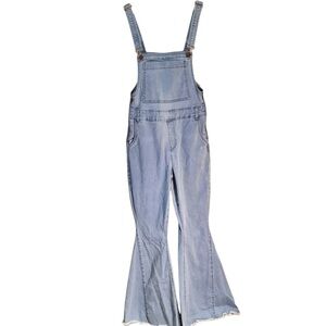 YMI Retro Flare Leg Women’s Denim Overalls, size 7/28, 70’s Retro Disco Hippie